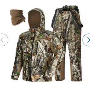 TideWe Camo Jacket Pants Set XXL 44x31 Real Tree Edge Waterproof Hunting